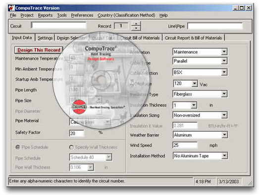 Thermon CompuTrace VT: Design software for vessel & tank heat tracing systems